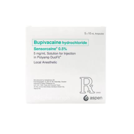 SENSORCAINE Bupivacaine Hydrochloride 0.5% Solution for Injection 10mL ...